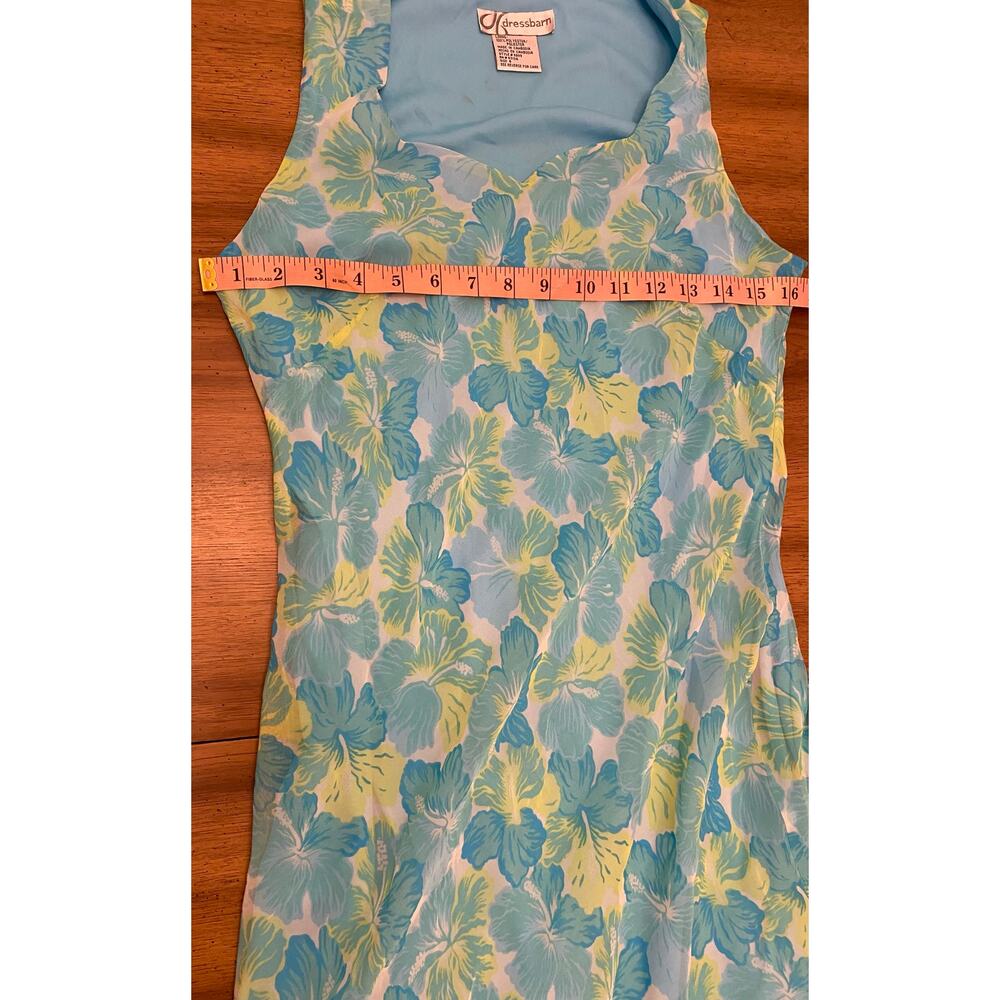 Dressbarn Hibiscus Floral Tropical Sleeveless Sweetheart Neckline Midi Dress (6) - Picture 6 of 6